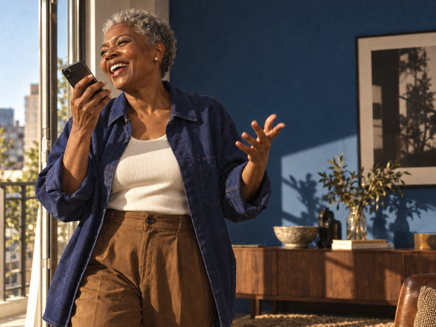 Mama Soa répond joyeusement à une question JALI par message vocal
